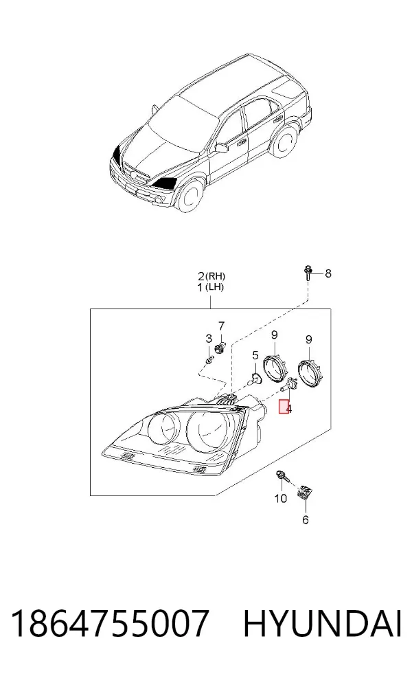 Lâmpada halógena 1864755007 Hyundai/Kia
