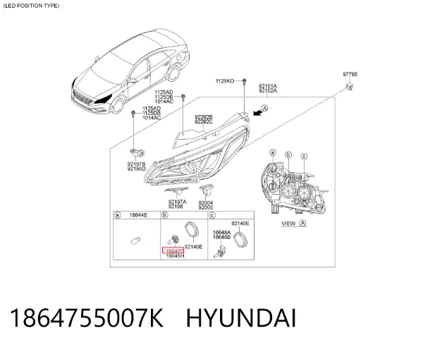 Lâmpada halógena 1864755007K Hyundai/Kia