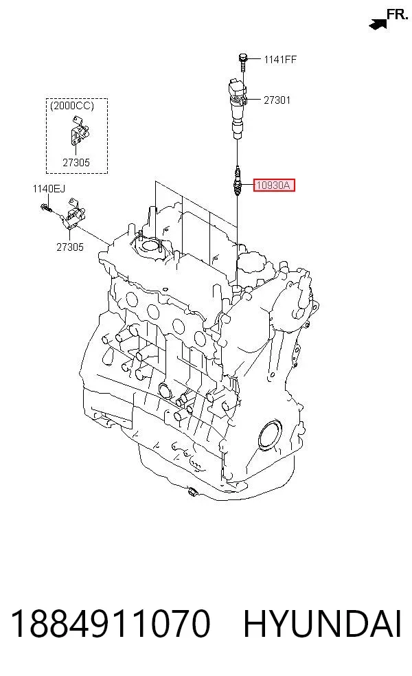 Vela de ignição 1884911070 Hyundai/Kia