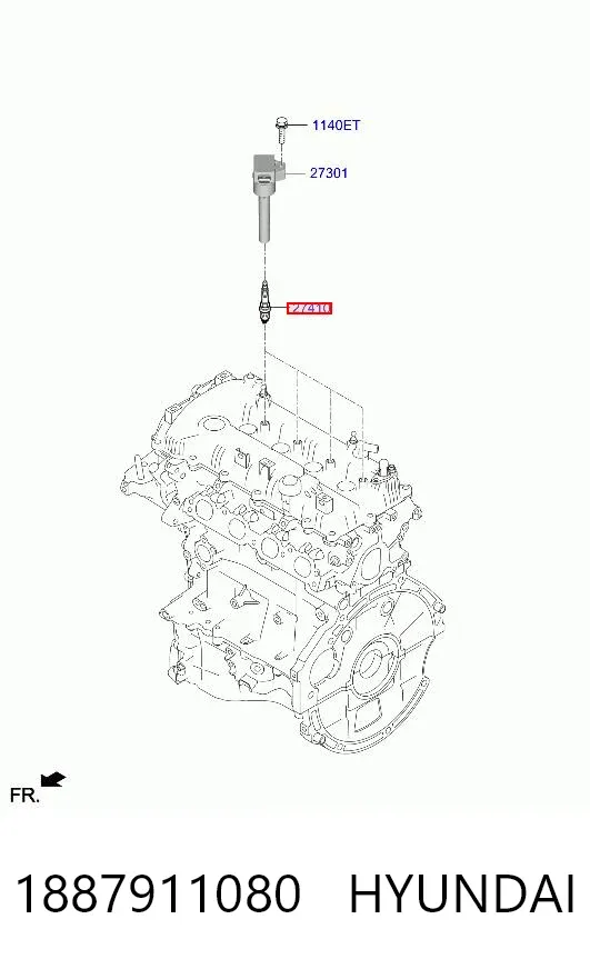 Vela de ignição 1887911080 Hyundai/Kia
