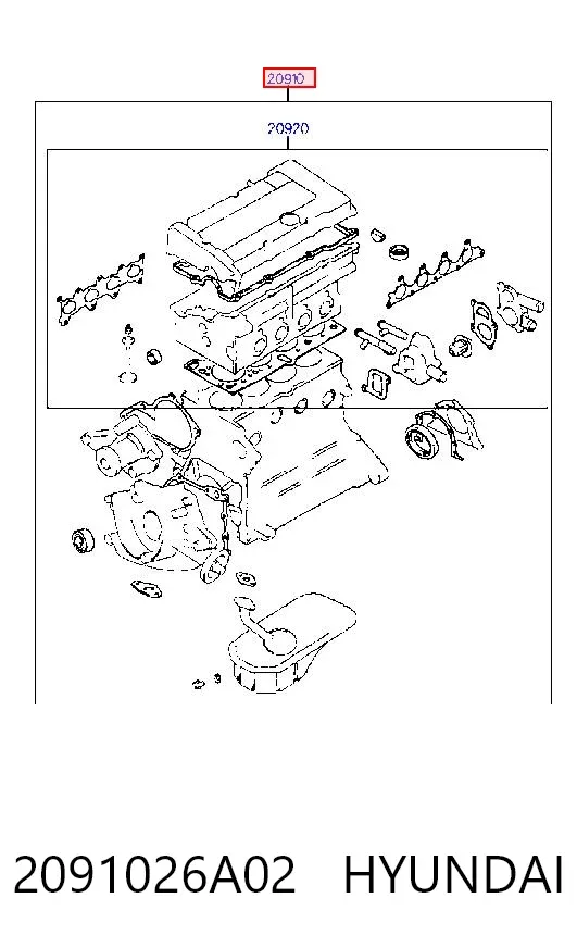 Kit de vedantes de motor completo Hyundai Accent I