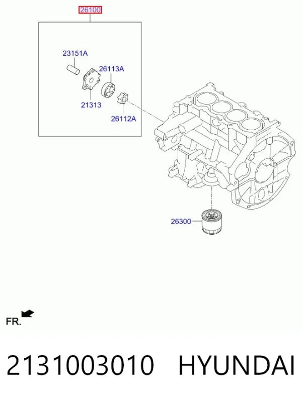 Bomba de óleo 2131003010 Hyundai/Kia