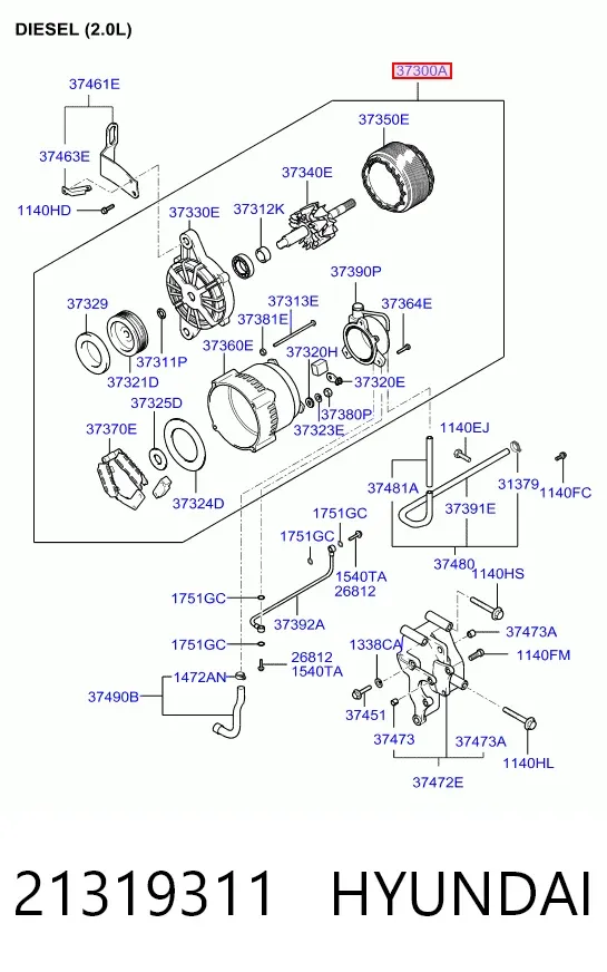 Gerador 21319311 Hyundai/Kia