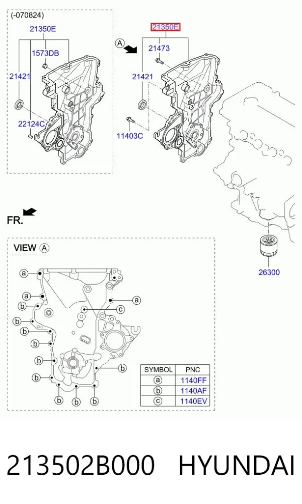 Bomba de óleo 213502B000 Hyundai/Kia