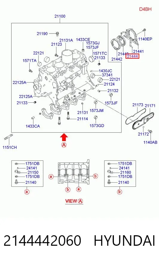 Vedante de tampa traseira de cambota 2144442060 Hyundai/Kia