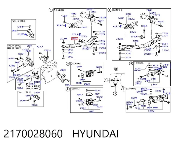 Viga de fixação de motor 2170028060 Hyundai/Kia