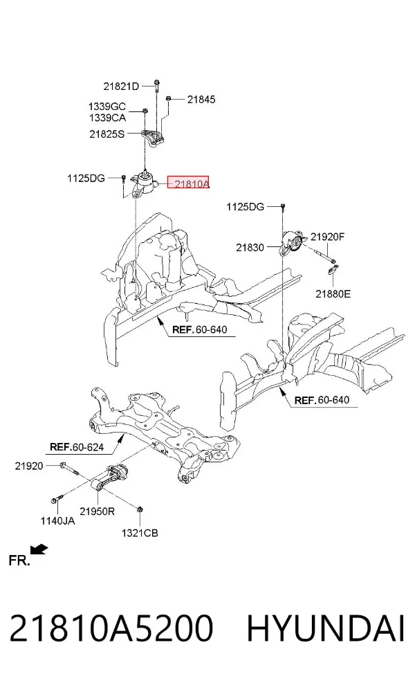 Coxim (suporte) direito de motor 21810A5200 Hyundai/Kia
