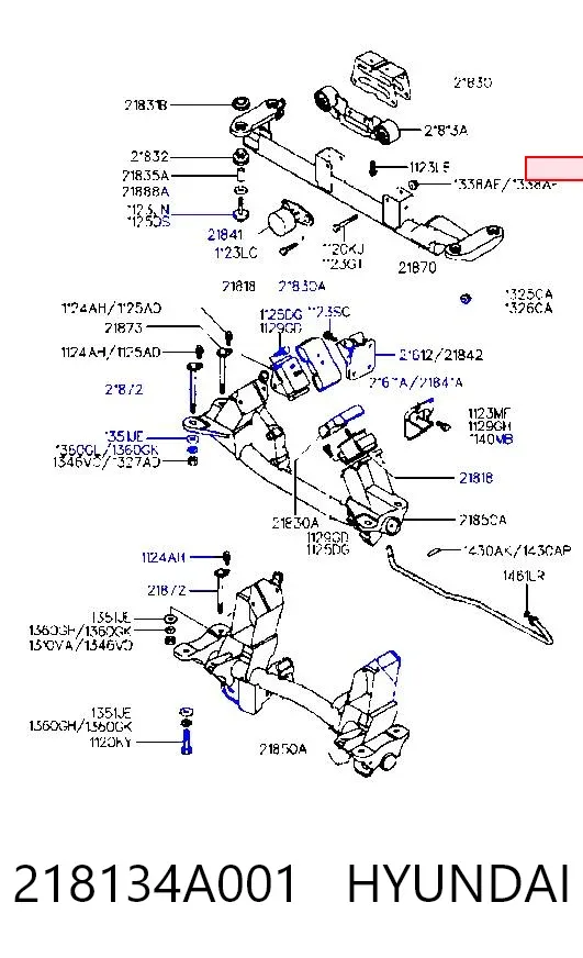 Coxim (suporte) traseiro de motor 218134A001 Hyundai/Kia