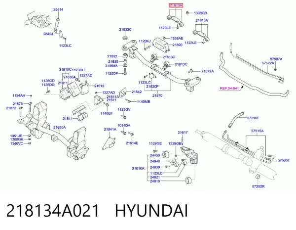 Coxim (suporte) traseiro de motor 218134A021 Hyundai/Kia