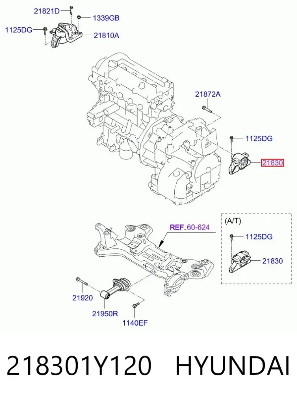 Coxim de transmissão (suporte da caixa de mudança) KIA Picanto II
