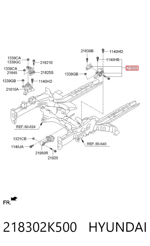Coxim (suporte) traseiro de motor KIA Soul I