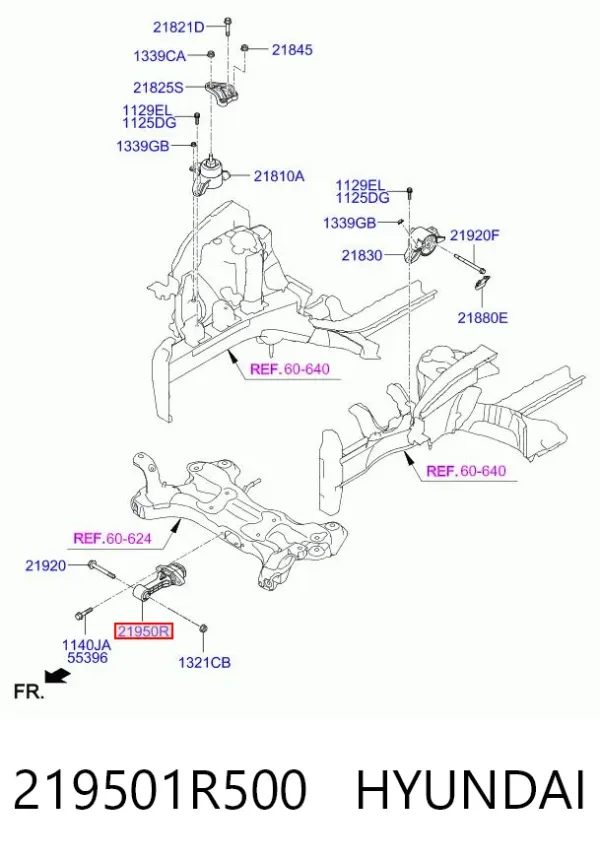 Coxim (suporte) dianteiro de motor 219501R500 Hyundai/Kia