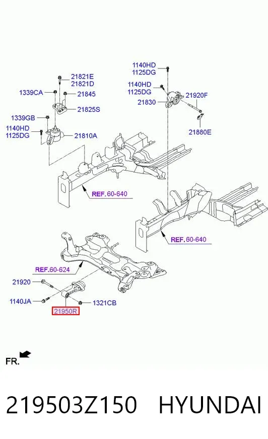 Coxim (suporte) dianteiro de motor 219503Z150 Hyundai/Kia