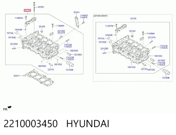 Cabeça de motor (CBC) Hyundai I10 PA