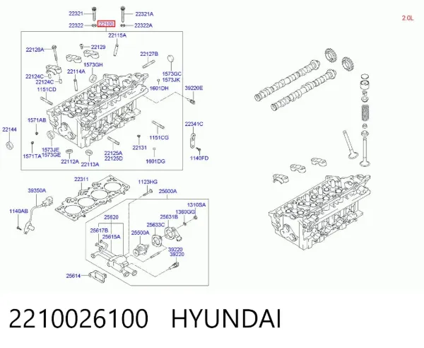 Cabeça de motor (CBC) Hyundai Coupe II