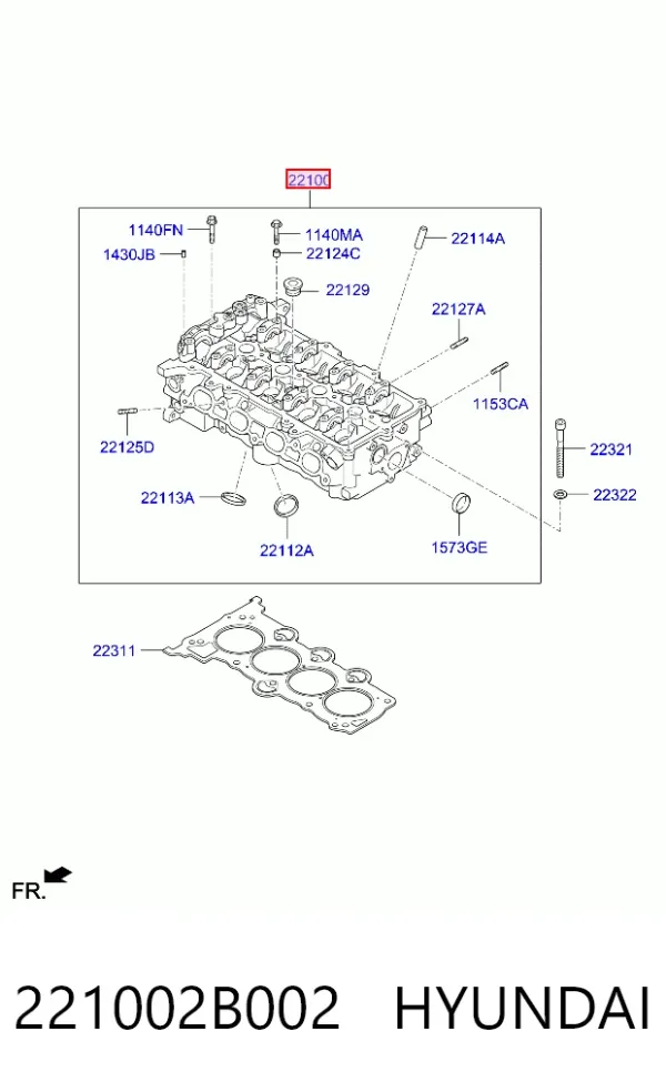 Cabeça de motor (CBC) 221002B002 Hyundai/Kia