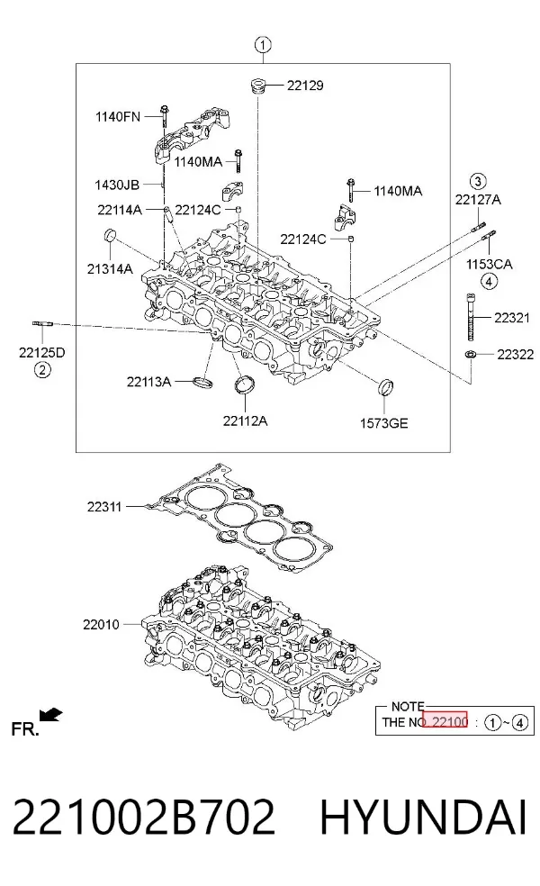 Cabeça de motor (CBC) Hyundai I40 I