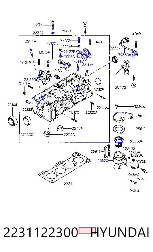Vedante de cabeça de motor (CBC) 2231122300 Hyundai/Kia