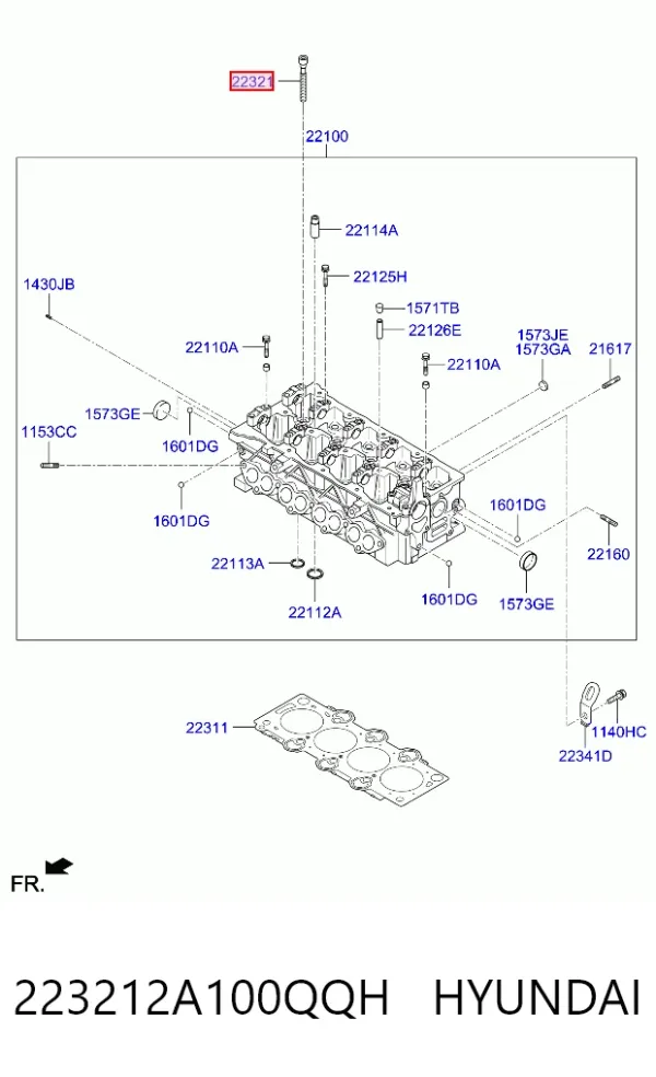 Parafuso de cabeça de motor (CBC) 223212A100QQH Hyundai/Kia