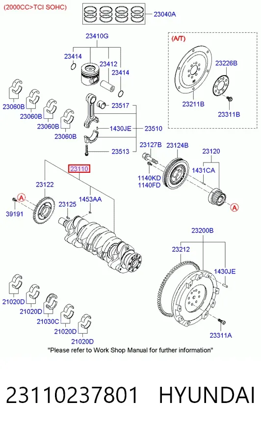 Cambota de motor 23110237801 Hyundai/Kia