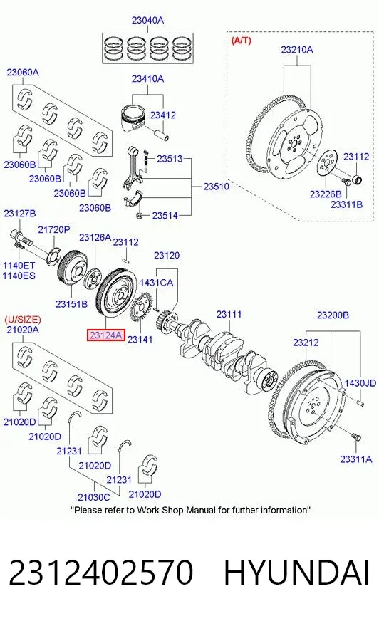 Polia de cambota 2312402570 Hyundai/Kia