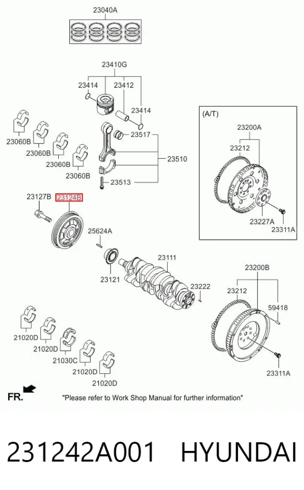 Polia de cambota 231242A001 Hyundai/Kia