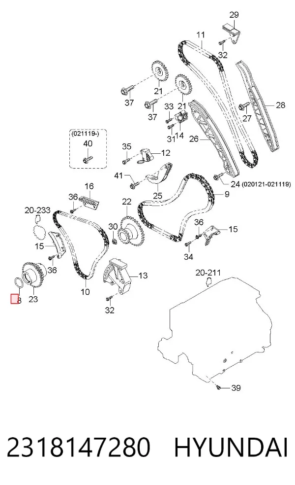 Anel de vedação, universal 2318147280 Hyundai/Kia