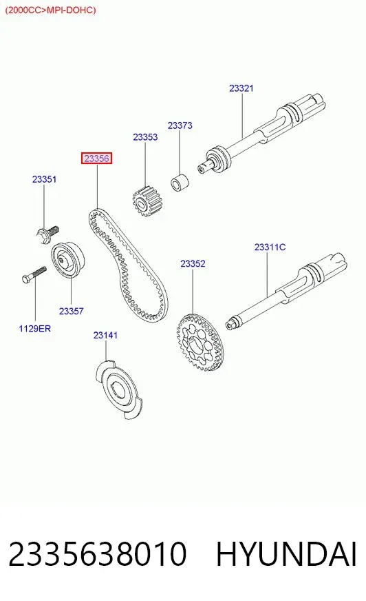 Correia da árvore de equilibração 2335638010 Hyundai/Kia