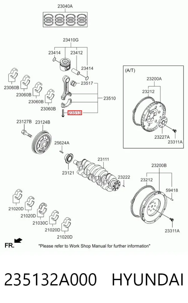 Parafuso de biela 235132A000 Hyundai/Kia