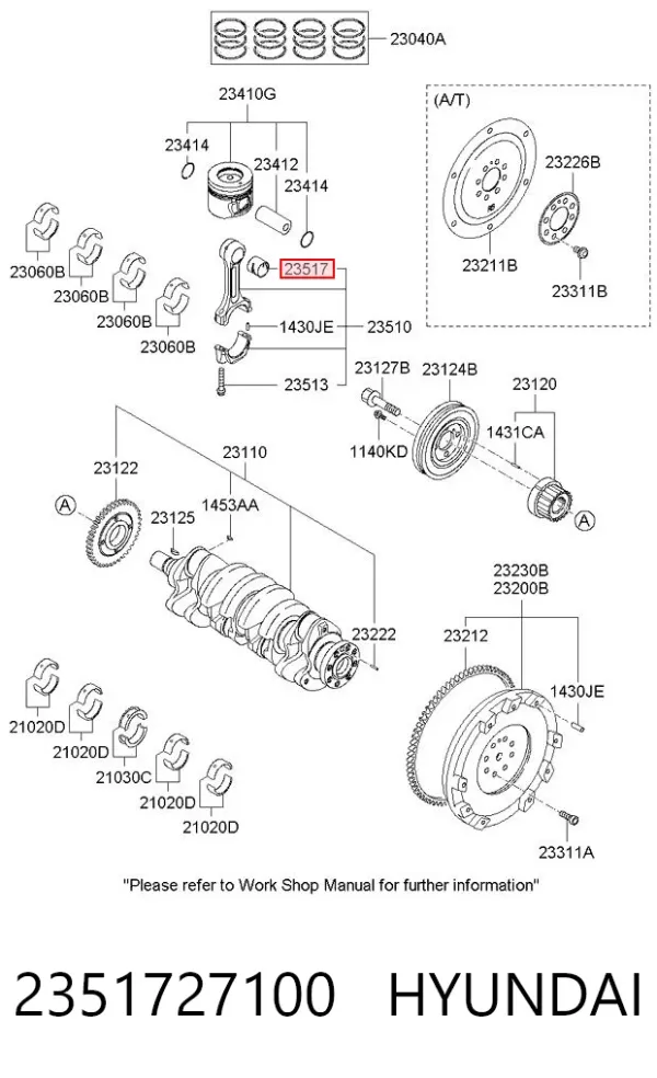 Bucha de biela 2351727100 Hyundai/Kia