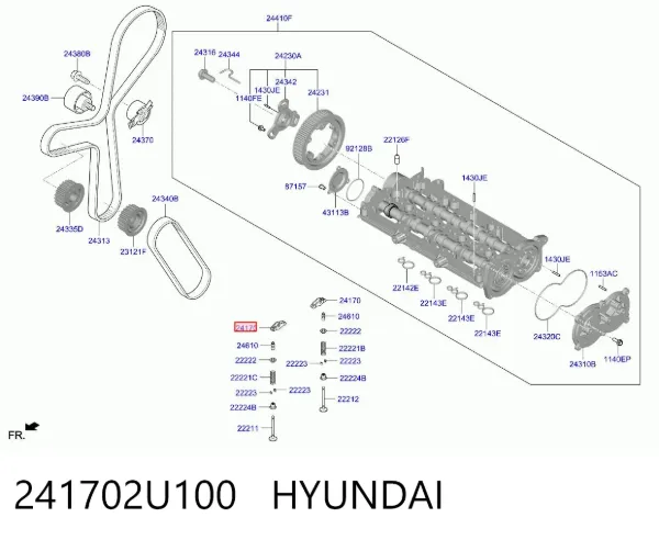 Balanceiro de válvula (balanceiro de válvulas) 241702U100 Hyundai/Kia
