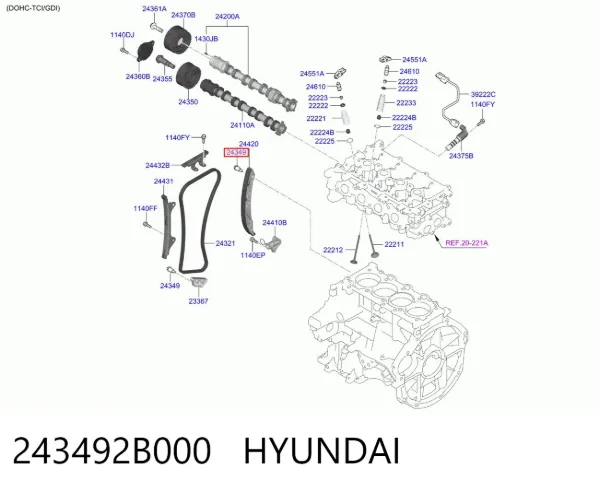 Parafuso 243492B000 Hyundai/Kia
