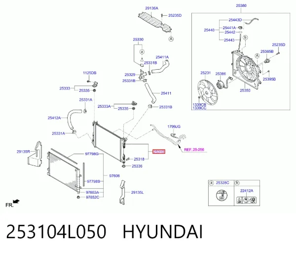 Radiador de esfriamento de motor 253104L050 Hyundai/Kia
