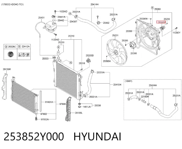  253852Y000 Hyundai/Kia