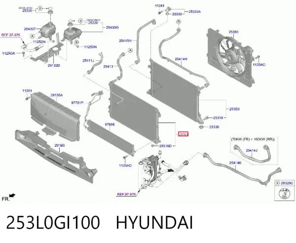 Radiador do inversor 253L0GI100 Hyundai/Kia