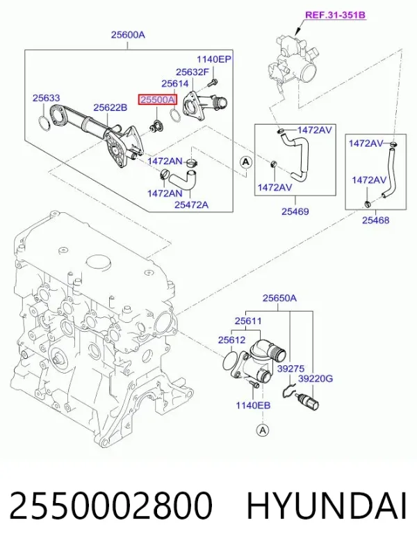 Termostato 2550002800 Hyundai/Kia