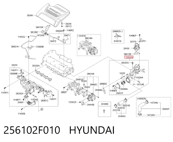 Caixa do termostato Hyundai Tucson II