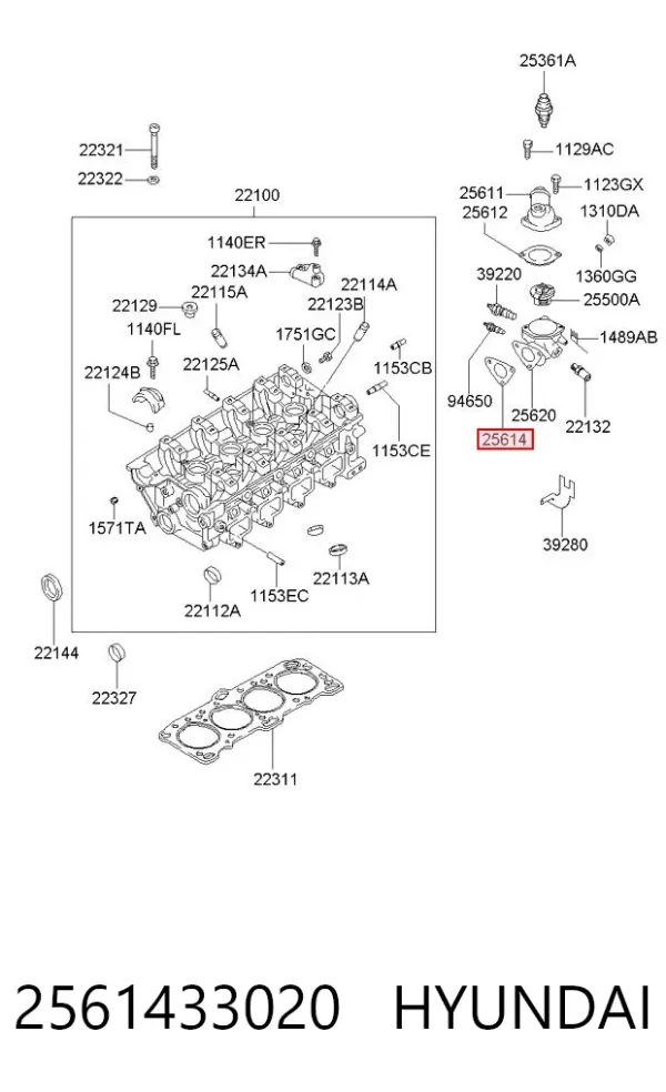 Vedante de termostato Hyundai Sonata III