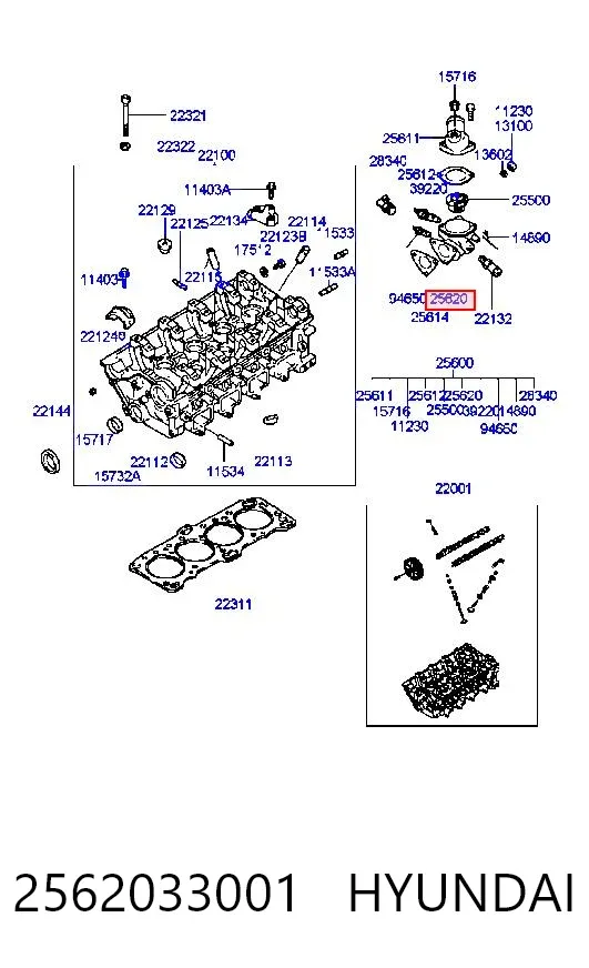 Caixa do termostato Hyundai Sonata III
