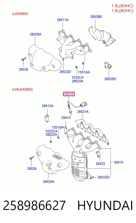 Sonda lambda, sensor de oxigênio Hyundai Coupe II