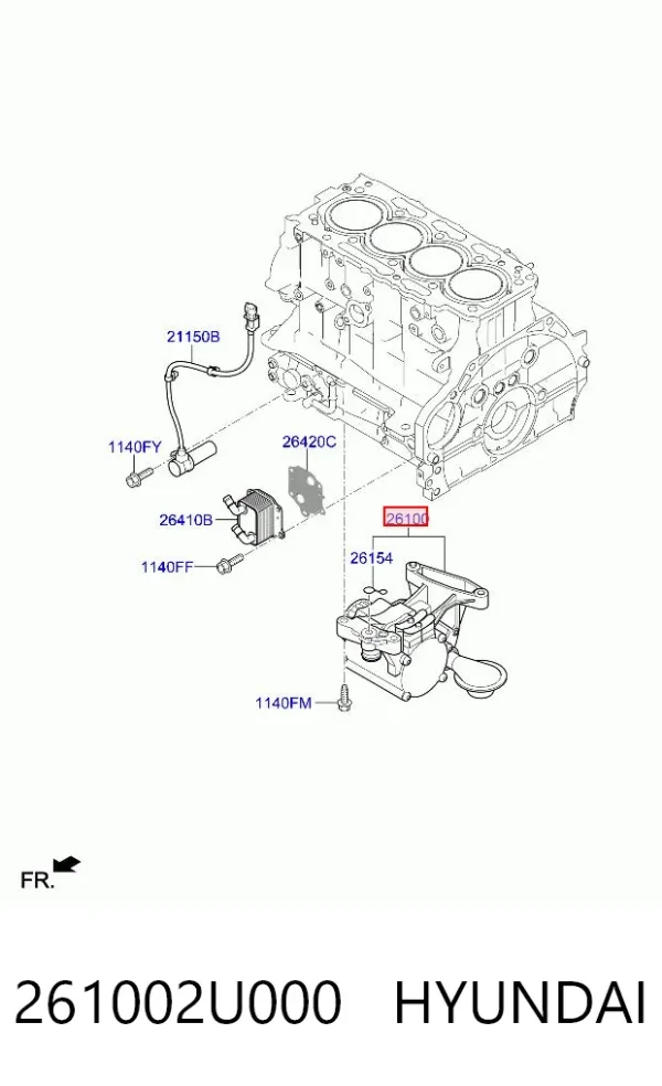 Bomba de óleo 261002U000 Hyundai/Kia