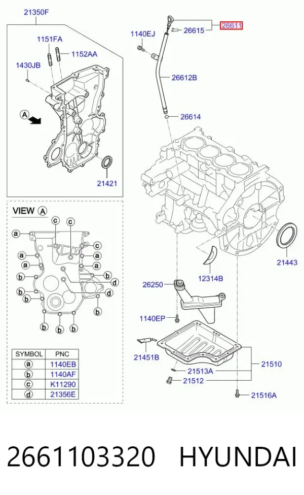 Sonda (indicador) do nível de óleo no motor KIA Picanto II