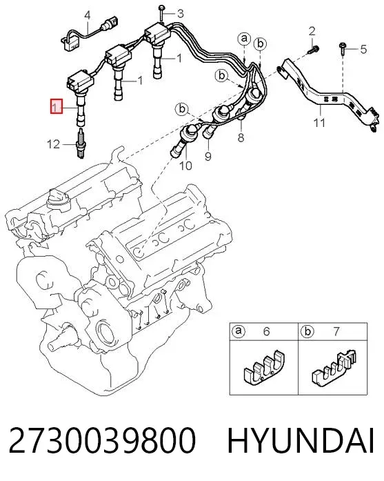 Bobina de ignição 2730039800 Hyundai/Kia
