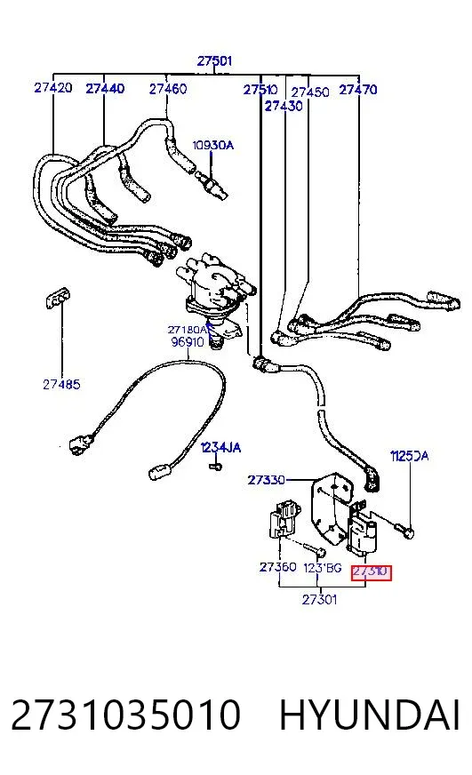 Bobina de ignição 2731035010 Hyundai/Kia