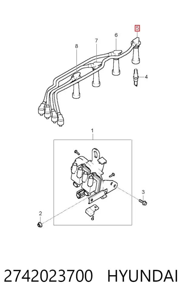 Fios de alta voltagem, kit Hyundai Elantra IV