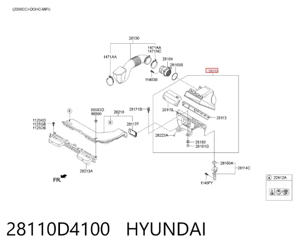 Caixa de filtro de ar Hyundai Sonata VII