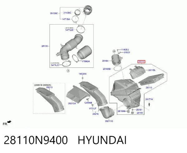 Caixa de filtro de ar Hyundai Tucson IV