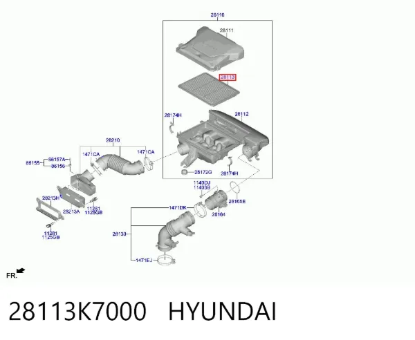 Filtro de ar 28113K7000 Hyundai/Kia