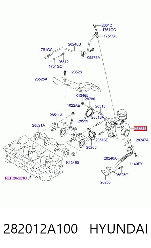 Turbina 282012A100 Hyundai/Kia