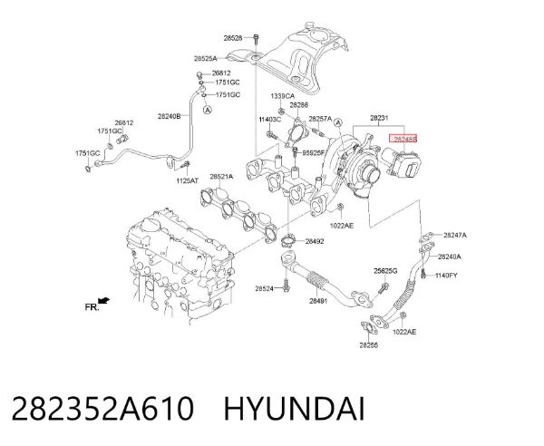 Válvula (atuador) de controlo de turbina 282352A610 Hyundai/Kia